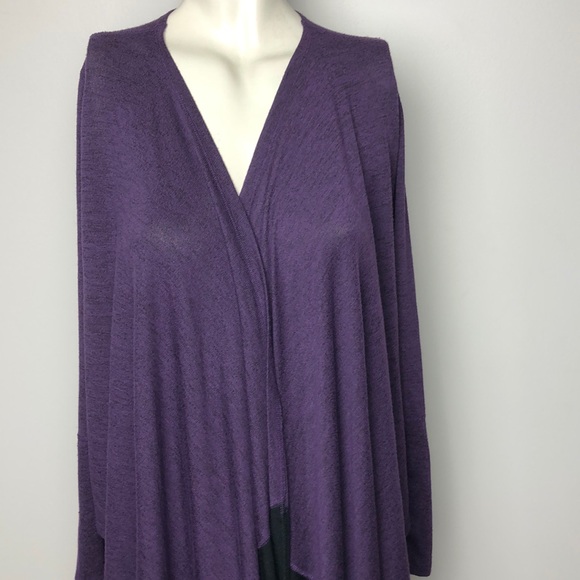 Karma Black/Purple Infinity Knit Wrap Cardigan Size M - Picture 3 of 15